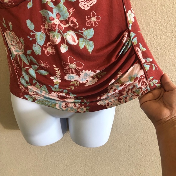 Free People Ginger Snap Top Ruched Crisscross Wide Wide Straps Size XL - Picture 8 of 14